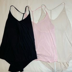 Lululemon thin strap open back tank tops 3pc - size M/L